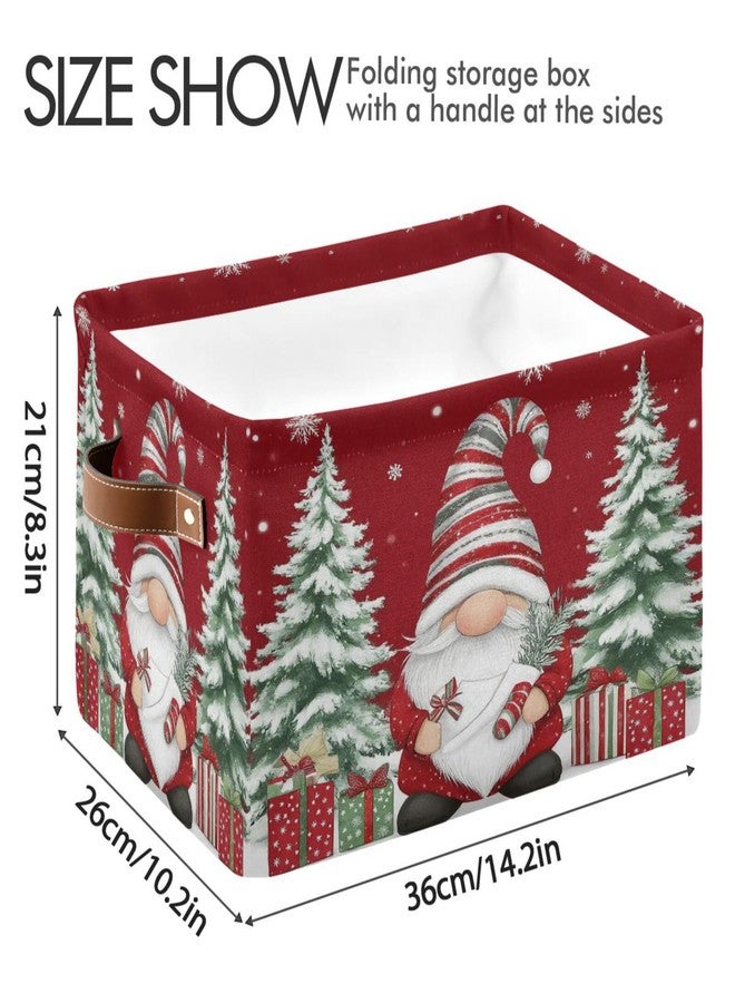 Pfrewn Christmas Winter Storage Basket Gnome with Gifts Tree Red Collapsible Rectangular Storage Boxes Organizer Shelf Basket Toy Book Storage Bin for Nursery 1 Pack - Image 4